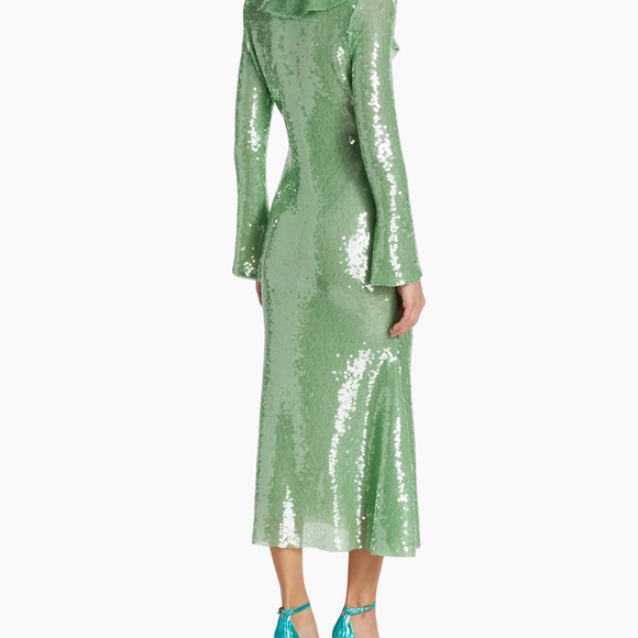 Self Portrait Sequin Ruffled Midi Dress NWT - Picture 6 of 9
